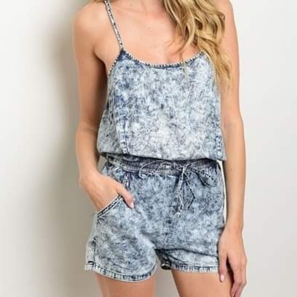 Denim Wash Romper - Picture 1 of 1